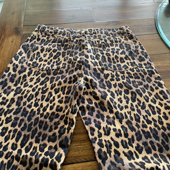 Alice + Olivia Leopard animal print high rise wide leg full length Jean size 30 - Picture 8 of 16